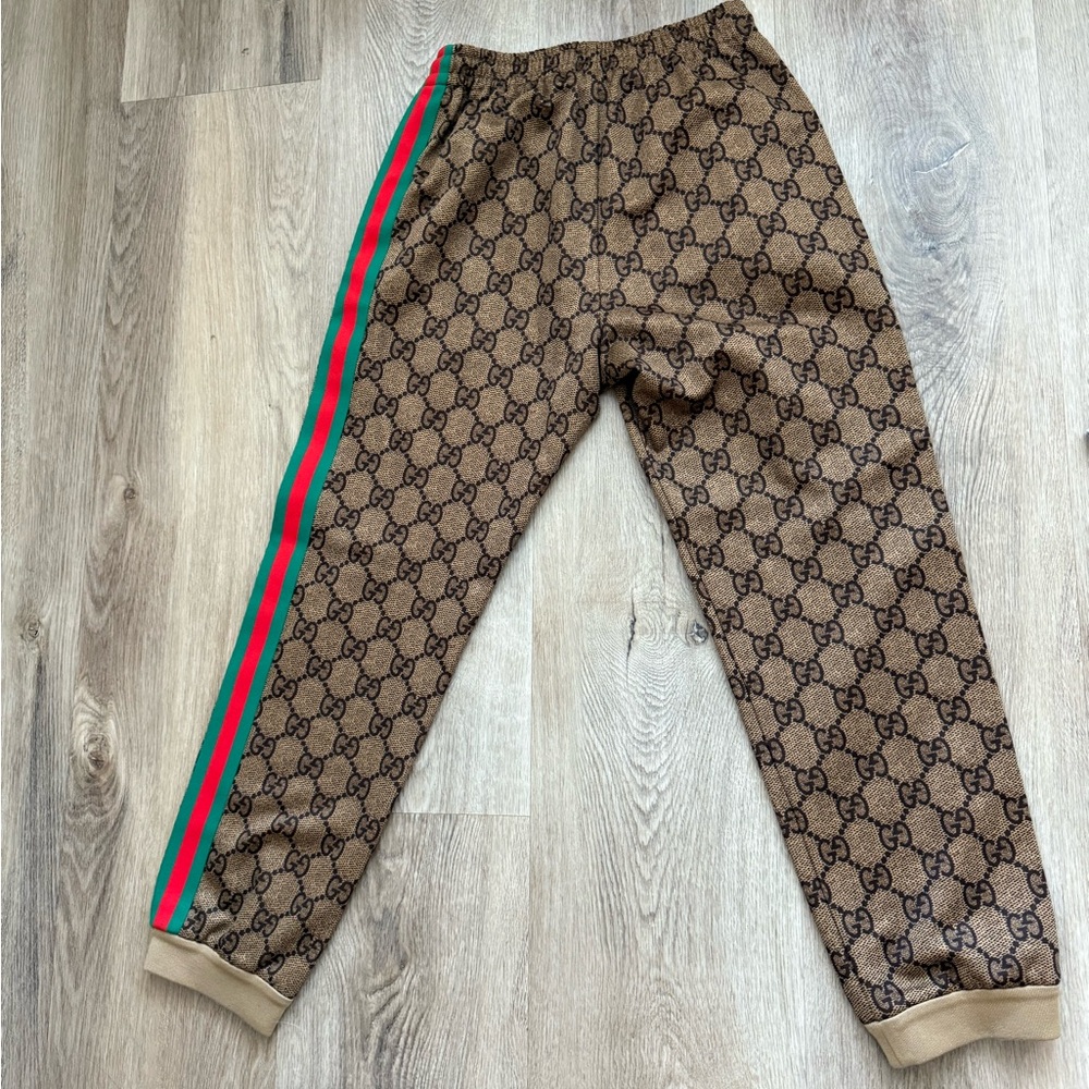 Gucci Tan Monogram Elastic Waistband